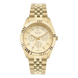 Relogio Technos Feminino Riviera Dourado Multifunção Strass