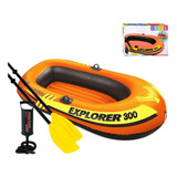 Bote Inflable Intex Canotaje Explorer 300 + Remos + Inflador