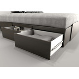 Cama Box Adaptable Tables 140 Y 160  Con 4 Cajones