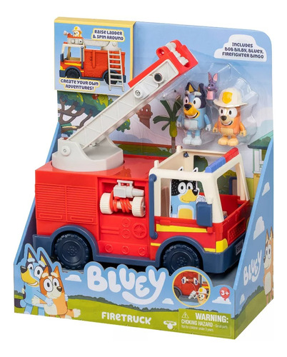 Bluey Fire Truck Bomberos Incluye Bluey, Bingo