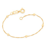 Pulseira Infantil Folheada A Ouro Com Bolas Rommanel 551202