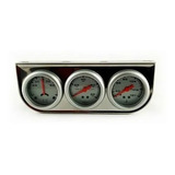 Kit Relojes Amperimetro Temperatura Agua Presion Aceite Gris