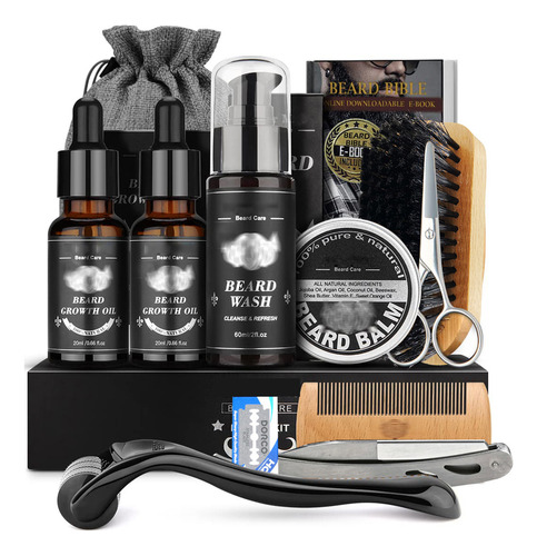 Kit Para El Crecimiento De La Barba Masculina, 11 En 1