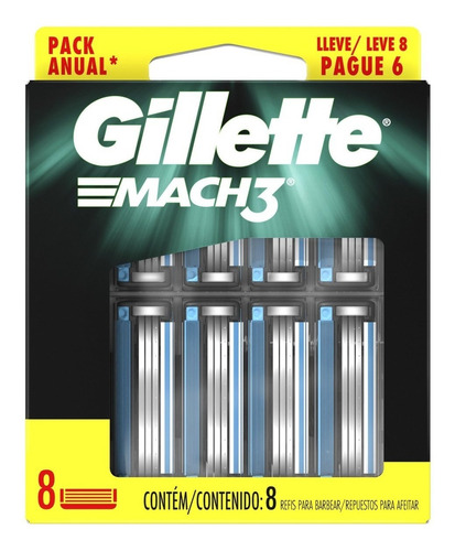 Carga Para Lâmina Gillette Mach3 - 8 Unidades