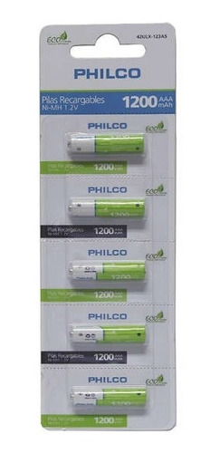 Pack X5 Pila Aaa Recargable Philco 1200mah