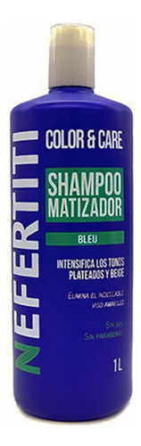 Shampoo Matizador Bleu Nefertiti 1 Lt Platina Canas Y Luces