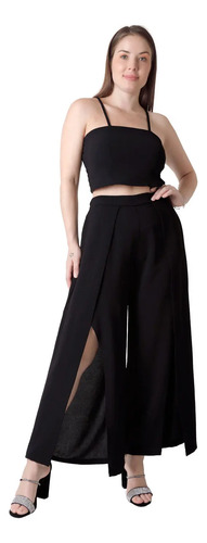 Conjunto Blusa Y Pantalón Casual Negro Stfashion 52405007