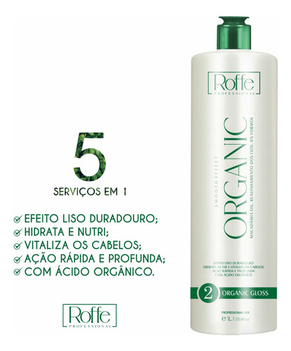 Alisante Inteligente Roffe Organic A Melhor Progressiva 1l