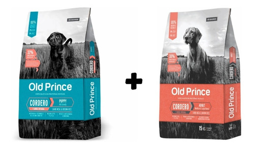 Combo Aliment Old Prince Cordero Perro Cachorro + Adulto 3kg