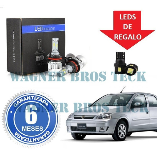 Kit Luces Led Cree Chevrolet Corsa 2 16000 Lumenes No Xenon