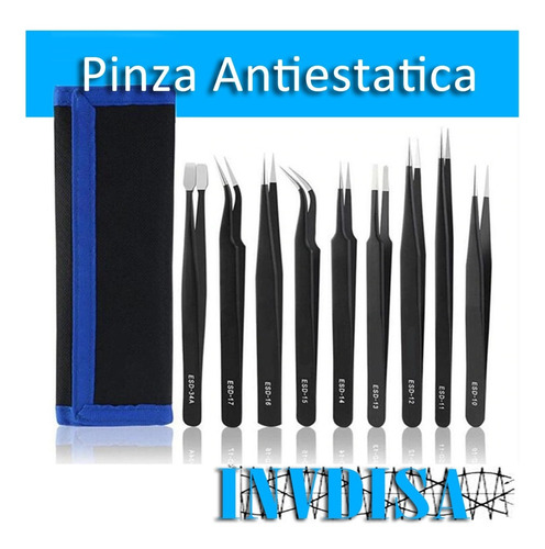 Kit De Pinzas Antiestáticas De Precisión, 9 Piezas