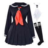 Conjunto De Uniforme Escolar Japonés Para Cosplay Anime Con 