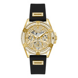 Reloj Original Guess De Mujer Accesorios Dama Reloj De Moda Color De La Correa Negro/dorado