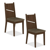 Conjunto 2 Cadeiras Havana Imbuia/suede Capuccino - Ma Cor Imbuia Capuccino Cor Da Estrutura Da Cadeira Imbuia Desenho Do Tecido Tecido Suede