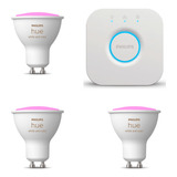 Philips Hue Lámpara Gu10 Rbg 5,7w X3 Unidades + Bridge