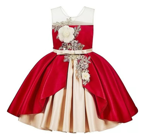 Vestido Elegante Para Niña Fiesta Princesa Boda 4-11 Años