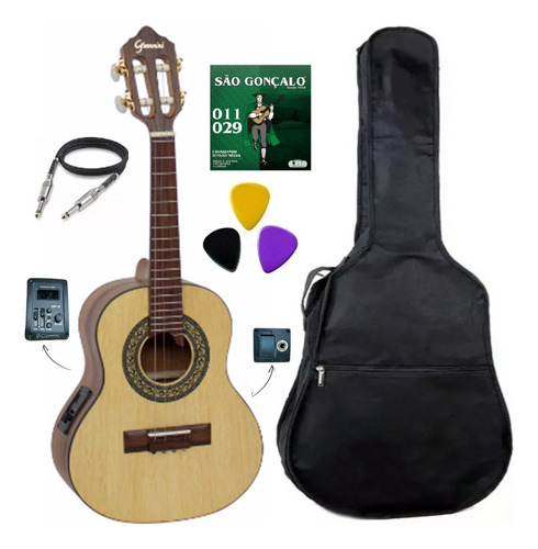 Cavaquinho Eletroacústico Giannini Raiz Cs1 Cedro Eq + Aces