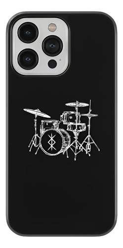 Case Funda Para iPhone Bateria Rock Musica Drum Set Negro Eg