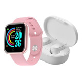 Reloj Smartwatch D20 Rosa + Auriculares Inalámbricos A6s