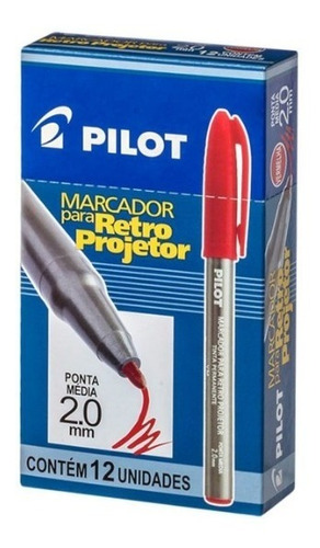 Caneta Retro Projetor 2.0 Mm Pilot Caixa Com 12 Unidades