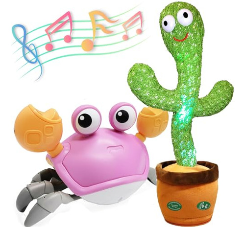 Pbooo Interactive Dancing Cactus Y Rawling Baby Toy Set - Pe