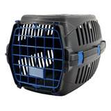 Caixa De Transporte Black Cães Gatos Coelhos N2 Pequeno Cor Preto Com Azul