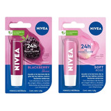 Protector Labial Nivea Blackberry Shine Y Soft Rose 