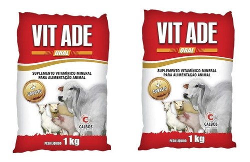 Kit 2x Vit Ade Suplemento Vitamínico 1kg Calbos Original 