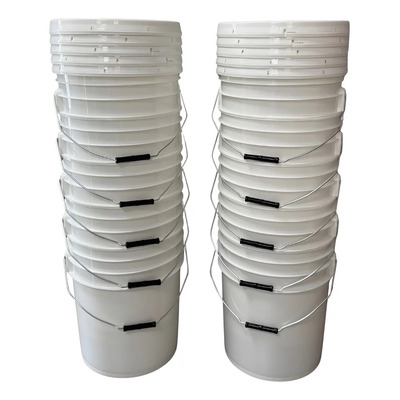 Cubeta Plástico Con Tapa 19 Litros Grado Alimenticio 10pz Color Blanco | Envío gratis