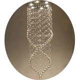 Lustre De Cristal  Espiral Duplo,base Inox 40cm De Diâmetro