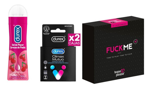 Combo Diversión Erótica Juego Fuck Me+ Preservativos Cm+ Lub