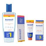 Kit Acnezil Sabonete Facial + Gel Secativo + Protetor Solar