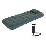 Colchón Inflable Manual Individual + 1 Almohada + Inflador 