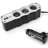 Adaptador Cargador Triple Toma Encendedor Con Usb 12 V.auto