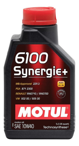 Aceite Motul 6100 Synergie+ 10w40 X 1 Litro