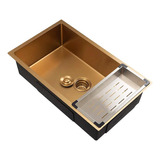 Cuba Cozinha Gourmet Pia Inox C/ Acessórios Pingoo - Dourado