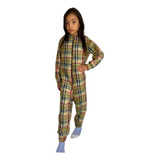 Pijama Macacão Infantil - Xadrez - Modelo Soft