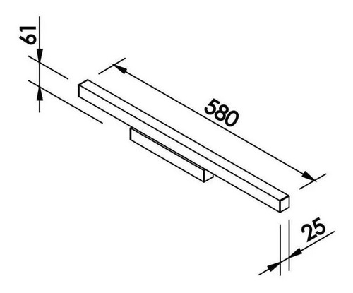 Arandela Fit Linear Central 3000k 16w Bivolt 58cm - 645led3b Cor Branco