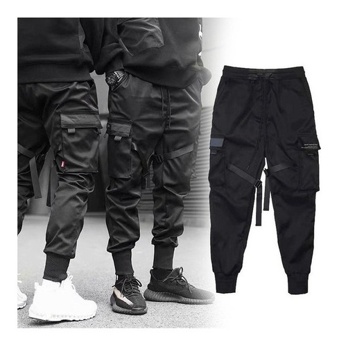 Pantalones Cargo Casuales Harem Joggers Hip Hop Hombres