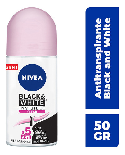 Antitranspirante Antimanchas Nivea Black & White Clear 50gr
