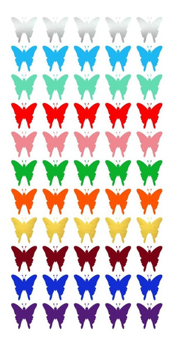 55 Stickers De Mariposas 5x5cm Varios Colores A Su Elección