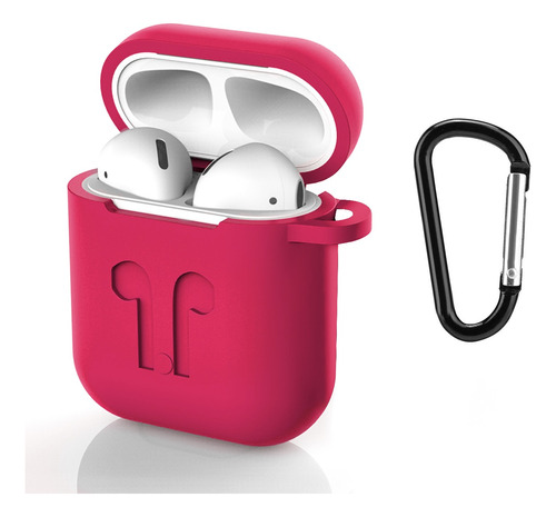 Funda De Silicona Para Auriculares Con Llavero Airpods1 Y 2 