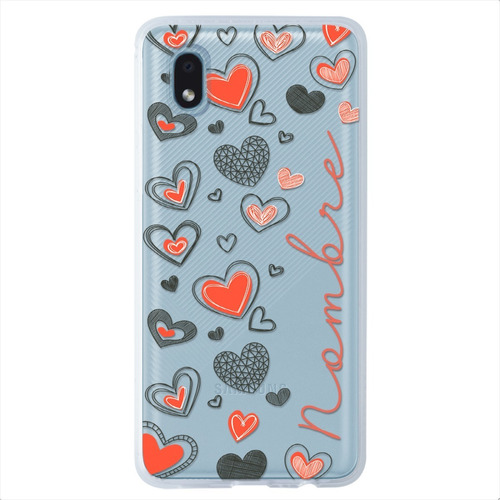 Funda Galaxy Antigolpes Corazones Personalizada Con Nombres