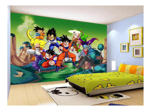 Papel De Parede Dragon Ball Goku Vegeta Anime 4m² Dbz303