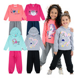 Kit 4 Conjunto Moletom Menina Roupas Infantil Inverno