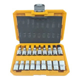 Kit Juego Dados Torx Estrella 1/2 Macho Hembra 18 Piezas Tmk