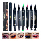 Delineador Doble Sello De Gato Indeleble Waterproof Eyeliner Color Negro