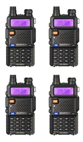 Kit 4 Rádio Comunicador Ht Baofeng Dual Band Uv5r Uhf Vhf