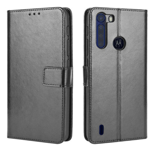 Funda Para Motorola One Fusion De Cuero Flip Cartera