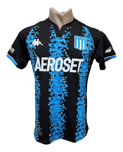 Camiseta Racing Club Suplente 2022 Kappa Negro-celeste